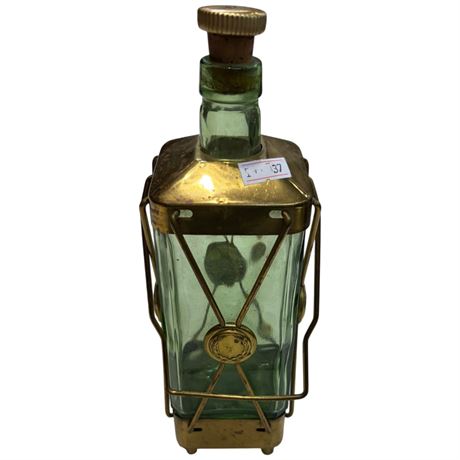 Vintage Brass Ships Lantern Musical Bottle