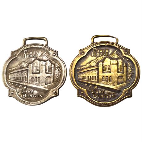 2 Early 1912 Vancouver Hastings Park First Annual Picnic Souvenir Fobs