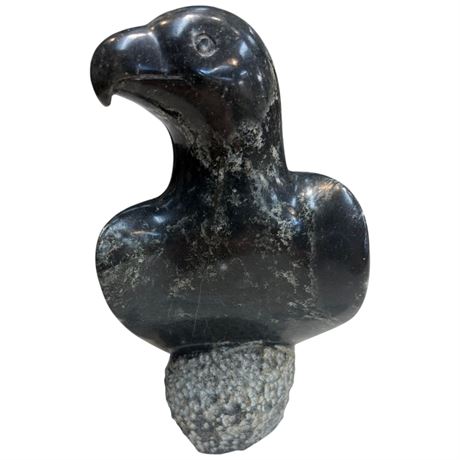 Carved Soapstone Eagle Signed W. Chiwaridzo