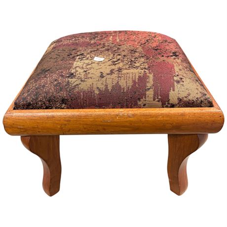 Vintage Wooden Upholstered Stool
