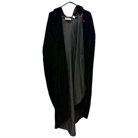 1996 Custom Made Black velvet cape with hood
