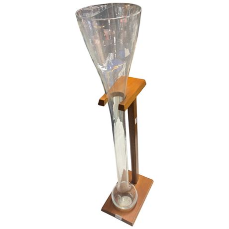 Tall Glass Beer Shooter, On Wood Stand