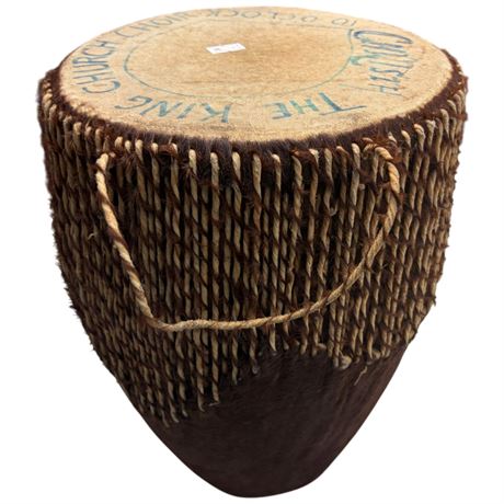 Vintage African Animal Skin Drum