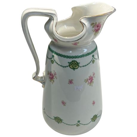 Large Vintage Pink Rose Jug