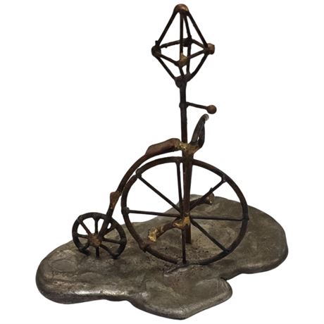 Vintage Miniature Penny-farthing Metal Paper Weight