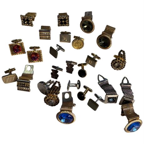 Large Assortment Of Vintage Cuff Links