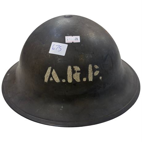 Vintage Ww2 Air Raid Patrol Helmet Signed Gsw