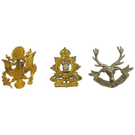 3 Vintage Cap Badges