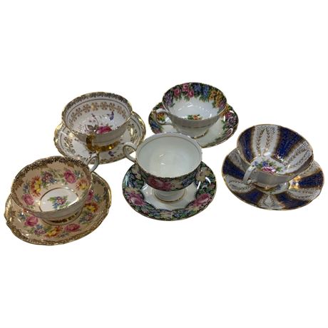 5 Paragon Tea Cups & Saucers