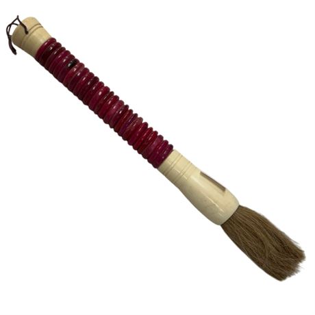 Vintage Chinese Calligraphy Brush With Red Stone Handle
