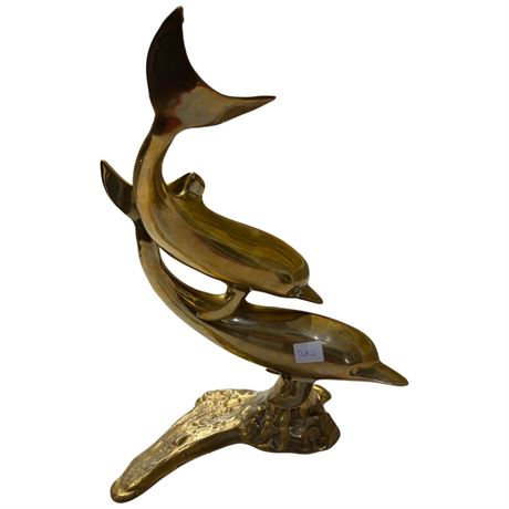 Vintage Brass Dolphin Sculpture