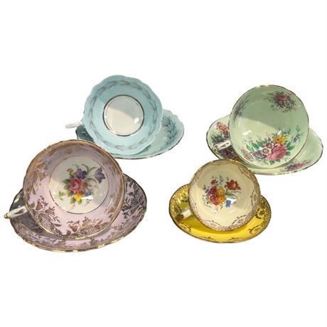 8 Assorted Paragon Tea Cups & Saucers