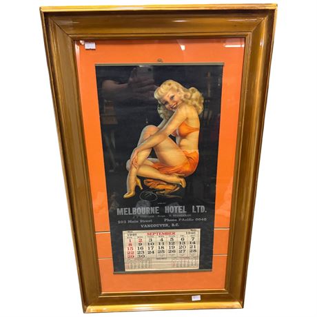 Vintage Melborne Vancouver B.C 1946 Pin Up Girl Calendar
