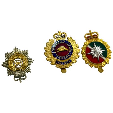 3 Vintage Cap Badges