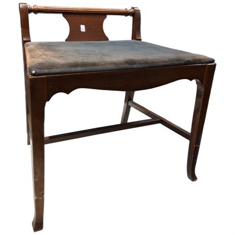 Vintage Velvet Upholstered Stool