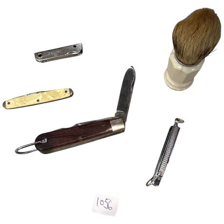 Vintage Pocket Knives & Shaving Brush