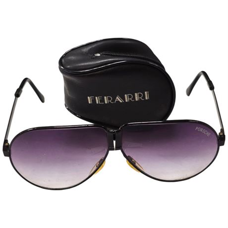 Vintage Porsche Folding Glasses In Ferrari Case