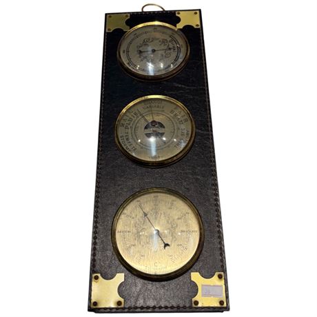Vintage Wall Hanging Barometer Thermometer