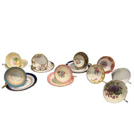 14 Assorted Teacups & Saucers, Aynsley, Paragon, Victoria, Etc.�