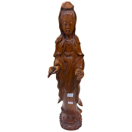 Vintage Carved Wood Quan Ling