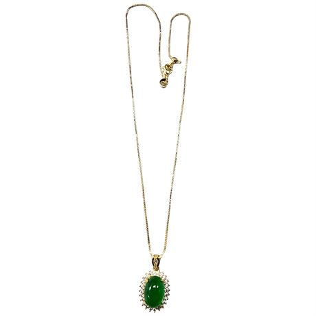 Green Stone Pendant Necklace